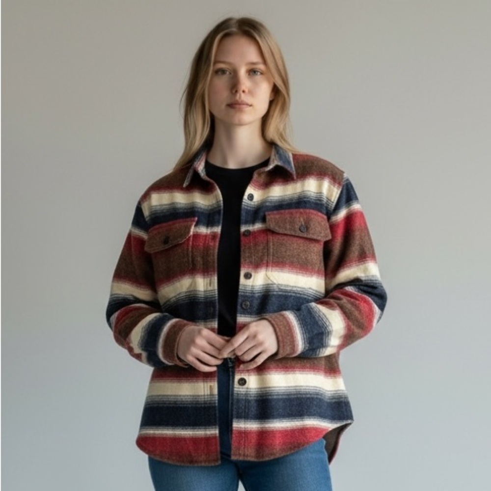 Maurizio Ramani Wool Blend Southwest Print Button Down Women’s Shirt​